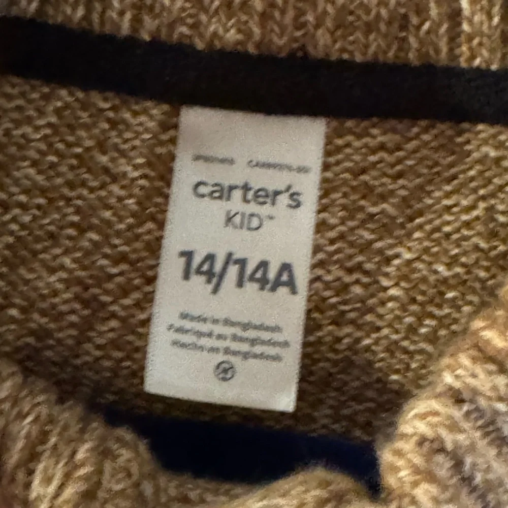 NWT Carter's‎ Boys Mockneck 100% Cotton Sweater Thanksgiving Holiday Winter Fall
